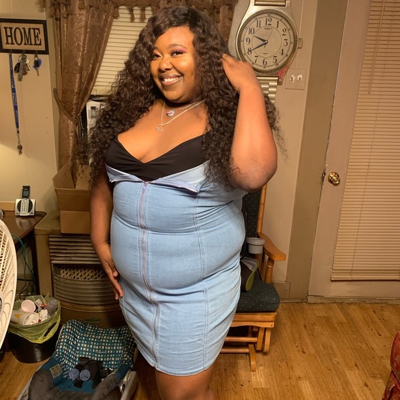 Plus Size Blue Jean Dress - Picture 3 of 3